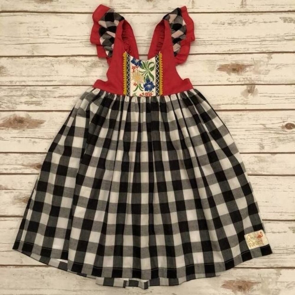 Rosa Flamenco Checkered Dress Size 7/8 EUC